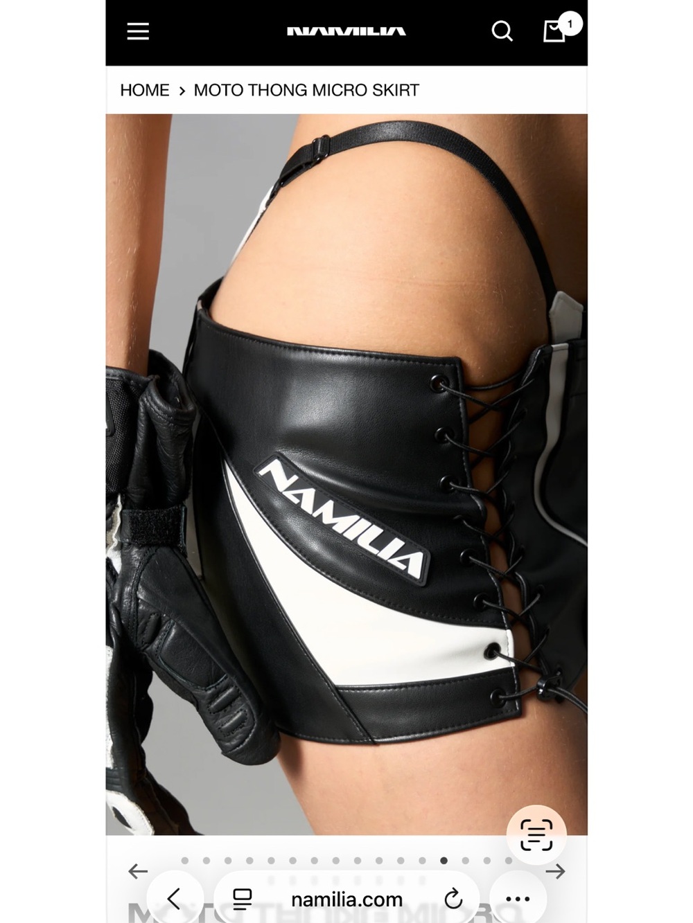 Namilia Black & White Moto Thong Micro Skirt